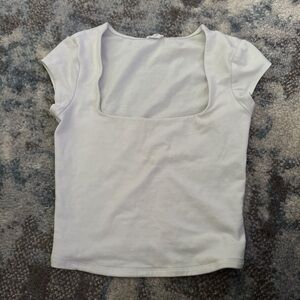 Garage White Square Neck Crop Top